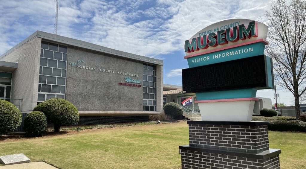 photo of sign and front of douglasville/douglas county museum